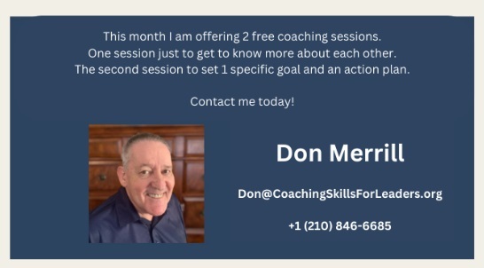 I'm Don Merrill, Leadership Coach